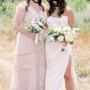 Revelry Amelia Chiffon Dress in Champagne